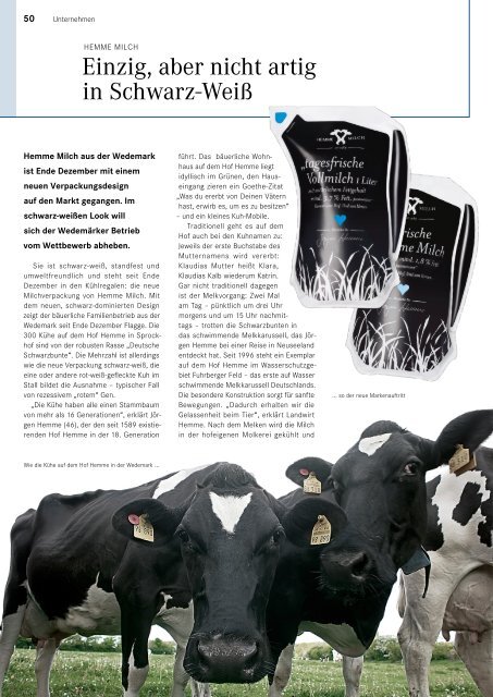 Januar 2011: Hemme Milch in der Niedersächsischen Wirtschaft