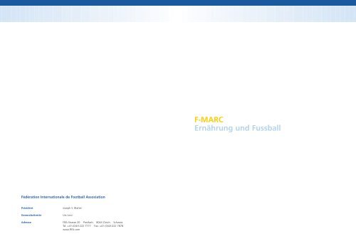 F-MARC Ernährung und Fussball - FIFA.com