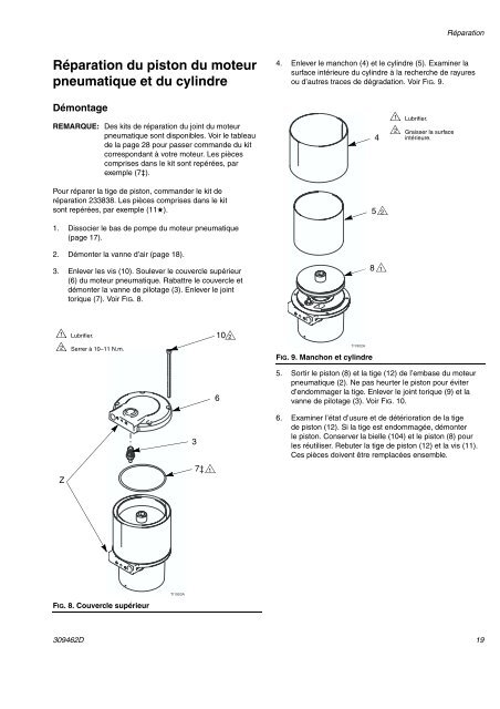 Garnitures Clapet et joints de piston Clapet de pied Tige de ...