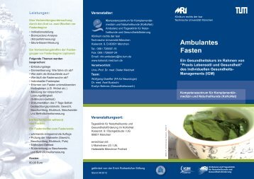 Ambulantes Fasten - Klinikum rechts der Isar - TUM