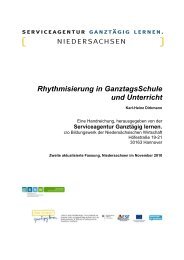 Rhythmisierung in GanztagsSchule und Unterricht - Ganztägig ...
