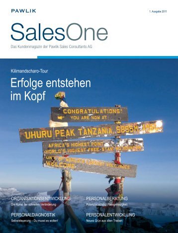 SalesOne Magazin 01 2011 - Pawlik Sales Consultants AG