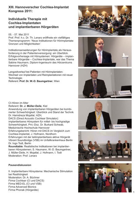 Xiii Hannoverscher Cochlea Implantat Kongress 11 Individuelle