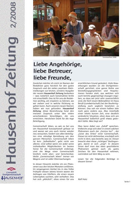 Hausenhof Zeitung - Dorfgemeinschaft Hausenhof
