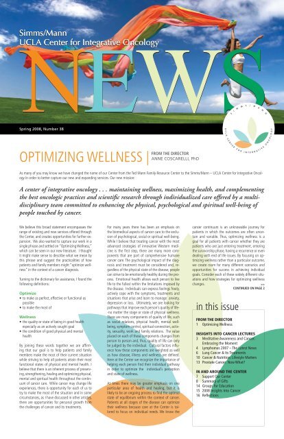 optimizing wellness - Simms/Mann UCLA Center for Integrative ...