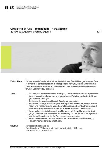 CAS Behinderung – Individuum – Partizipation ...