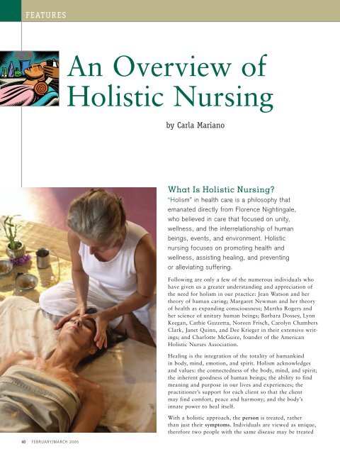 An Overview Of Holistic Nursing - National Student Nurses Association