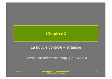 Chapitre 2 : la boucle contrôle-stratégie - Crefige