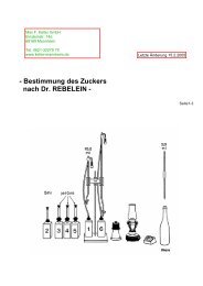 Bestimmung des Zuckers nach  Dr. REBELEIN - Max F. Keller  GmbH