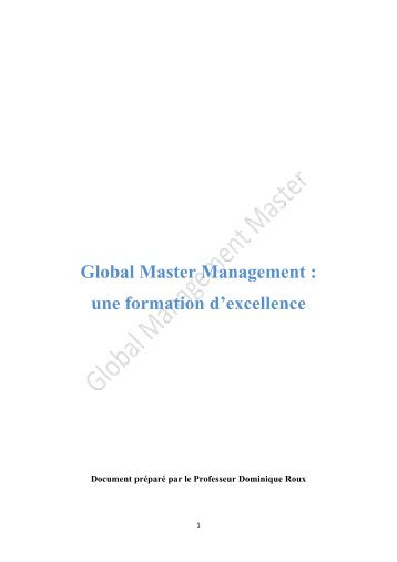 Global Master Management : une formation d ... - Groupe BGFI