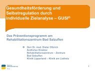 Gesundheitsförderung und Selbstregulation durch individuelle ...