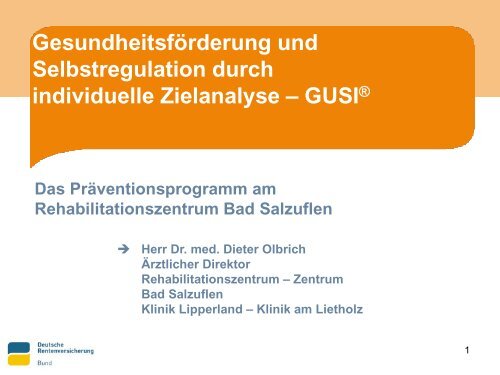 Gesundheitsförderung und Selbstregulation durch individuelle ...