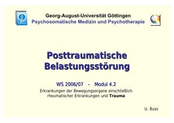 Posttraumatische Belastungsstörung - Psychosomatik ...