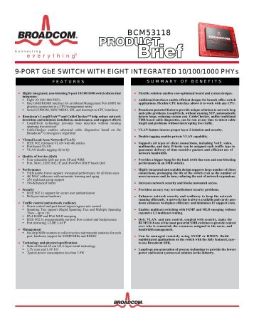 BCM53118 Product Brief - Broadcom