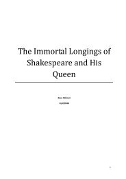 The Immortal Longings of Shakespeare and His Queen