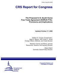 The Proposed U.S.-South Korea Free Trade Agreement (KORUS ...