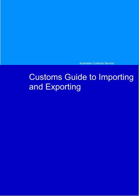 Customs Guide to Importing and Exporting - Arts Queensland