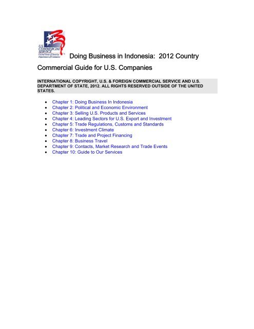 Doing Business In Indonesia: 2012 Country - Export.gov