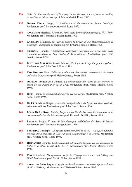 Baccellierato - Pontificia Facoltà Teologica Marianum
