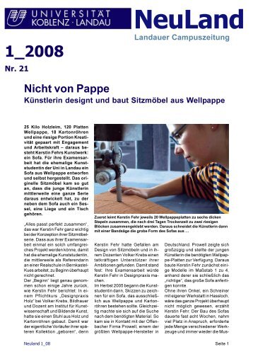 Ausgabe 1/2008 (PDF) - Universität Koblenz · Landau