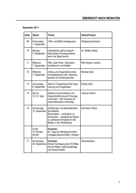 Seminarprogramm April bis Semptember komplett - RDM ...