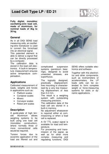 Load Cell Type LP / ED 21 - Digisens AG