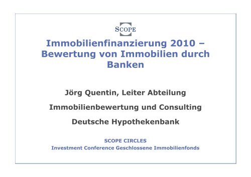 Bewertung von Immobilien durch Banken - Scope