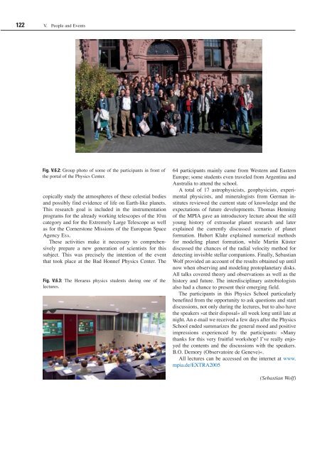 Max Planck Institute for Astronomy - Annual Report 2005