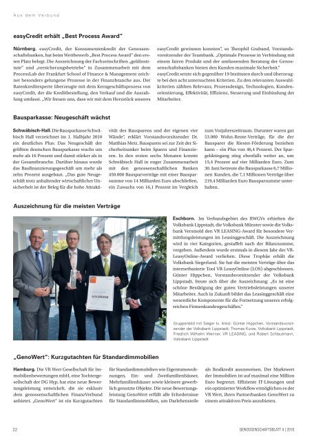 Genossenschaftsblatt 4/2010 - RWGV