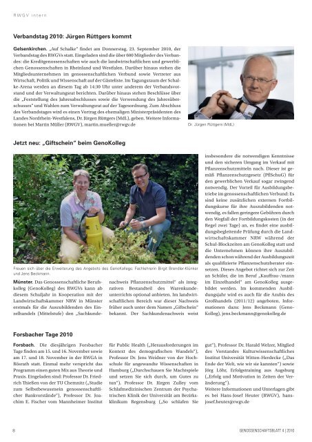 Genossenschaftsblatt 4/2010 - RWGV