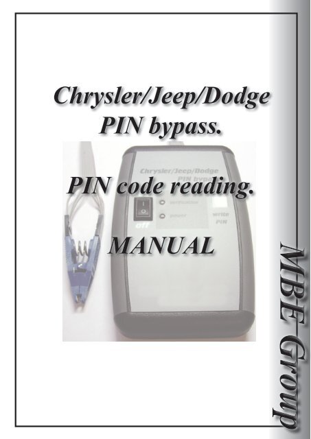 Chrysler/Jeep/Dodge PIN bypass. PIN code reading ... - VtoolShop