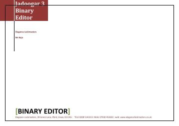 Jadoogar 3 Binary Editor - Elegance Lockmaster