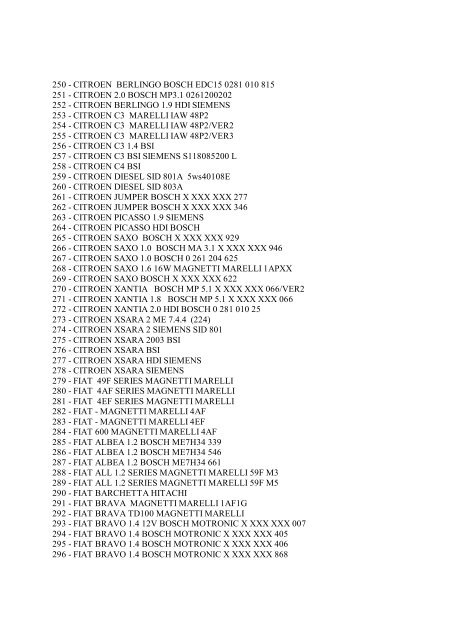 otocheck 2.0 immo tool car/ecu list 2009 - Free