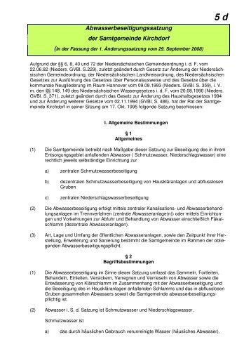 5 d Abwasserbeseitigungssatzung 1 - Samtgemeinde Kirchdorf