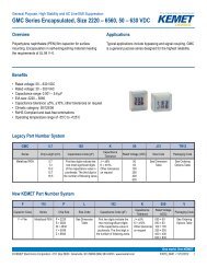 GMC Series Encapsulated, Size 2220 â 6560, 50 â 630 VDC - Kemet