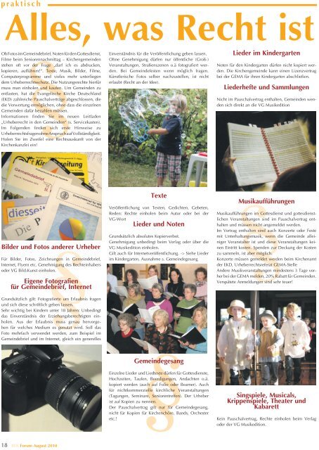 August-Ausgabe des BEK-Forum - Bremische Evangelische Kirche