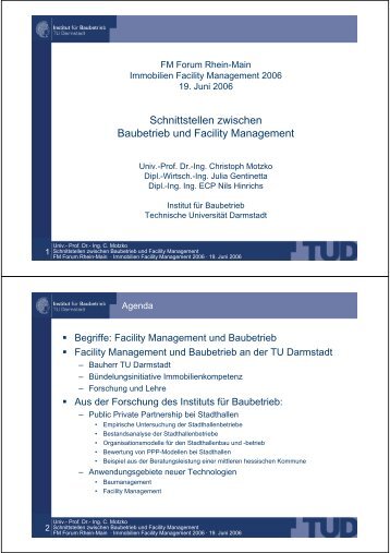 Schnittstellen zwischen Baubetrieb und Facility Management - IP ...