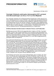 Pressemitteilung als PDF - VVB Vereinigte Volksbank eG im ...