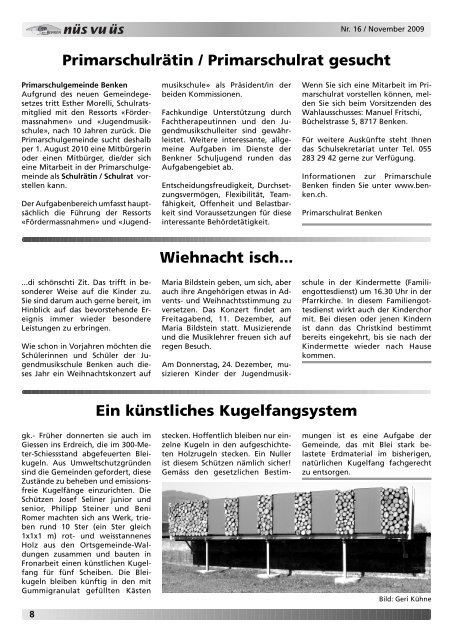 nüs vu üs Nr. 16 (Nov 2009) [PDF - Benken