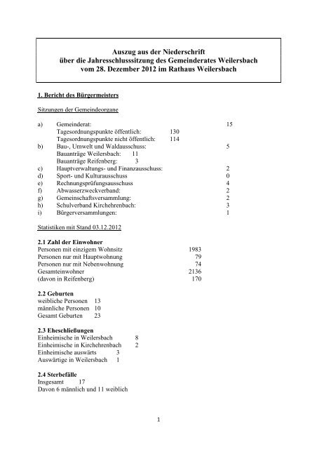 Auszug Jahresschluss Wb 28-12-12 - der VG Kirchehrenbach