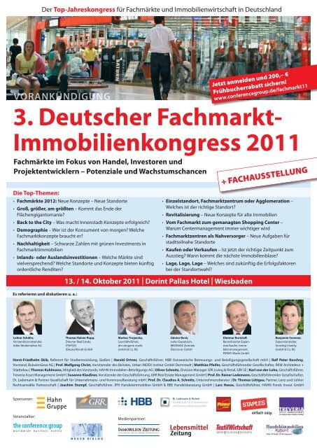 3. Deutscher Fachmarkt- Immobilienkongress 2011 - The ...