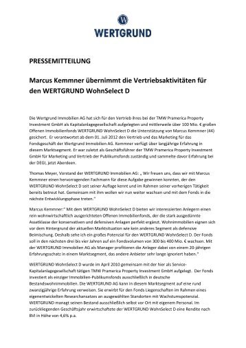 komplette Pressemitteilung als PDF herunterladen. - WERTGRUND