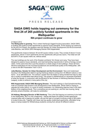 SAGA GWG und Quantum Immobilien AG realisieren ... - IBA Hamburg