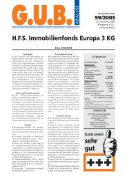 HFS Immobilienfonds Europa 3 KG - G.U.B. Fonds-Portal