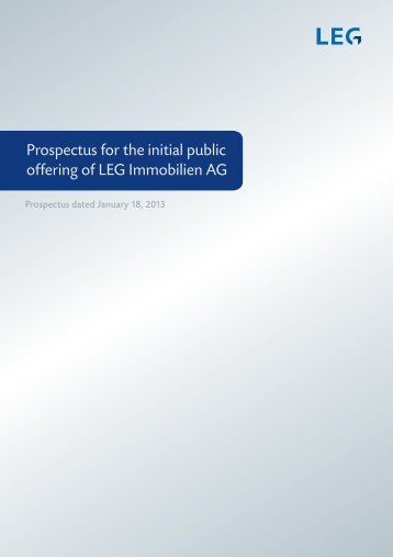 Prospectus for the initial public offering of LEG Immobilien AG