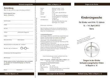 Kindersingwoche - Singen in der Kirche