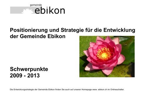 Schwerpunkte 2009 - Gemeinde Ebikon