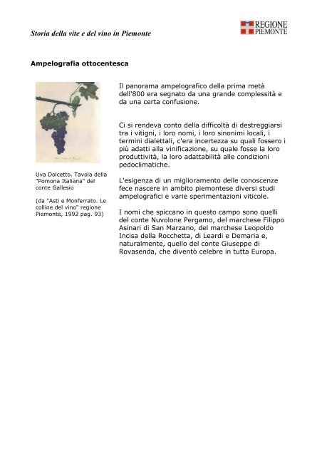Storia della vite e del vino in Piemonte - Regione Piemonte
