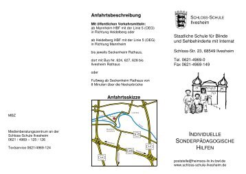 Anfahrtsbeschreibung - Schloss-Schule Ilvesheim