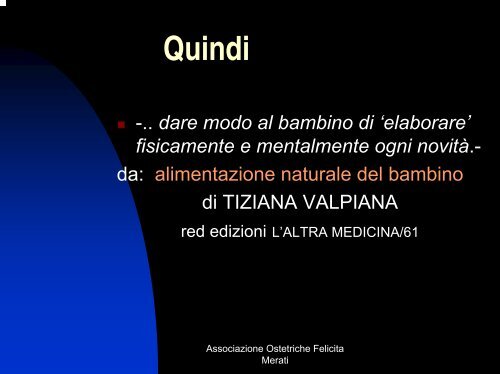 Perchè svezzare? - Ostetriche Felicita Merati